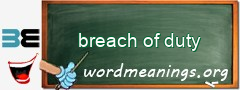 WordMeaning blackboard for breach of duty
